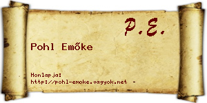 Pohl Emőke névjegykártya